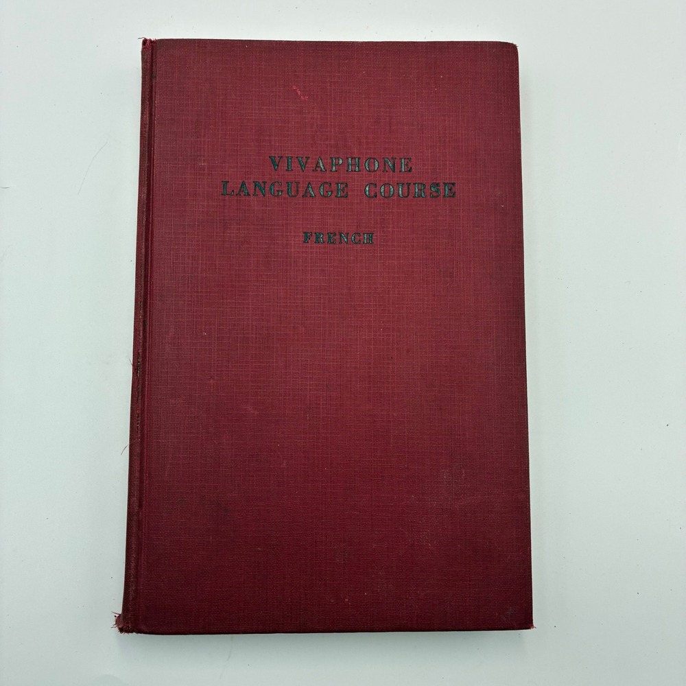 Vintage 1943 Vivaphone Language Course French Hardcover Textbook Stephan Thiery